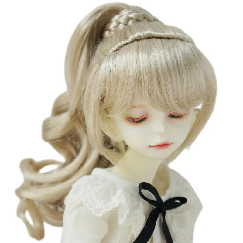 JD218 1/8 1/6 1/4 1/3 Pretty BJD Synthetic Mohair Wig Complex Braid Hair Size 5-6inch to 8-9inch OB11 YOSD MSD SD Accessories