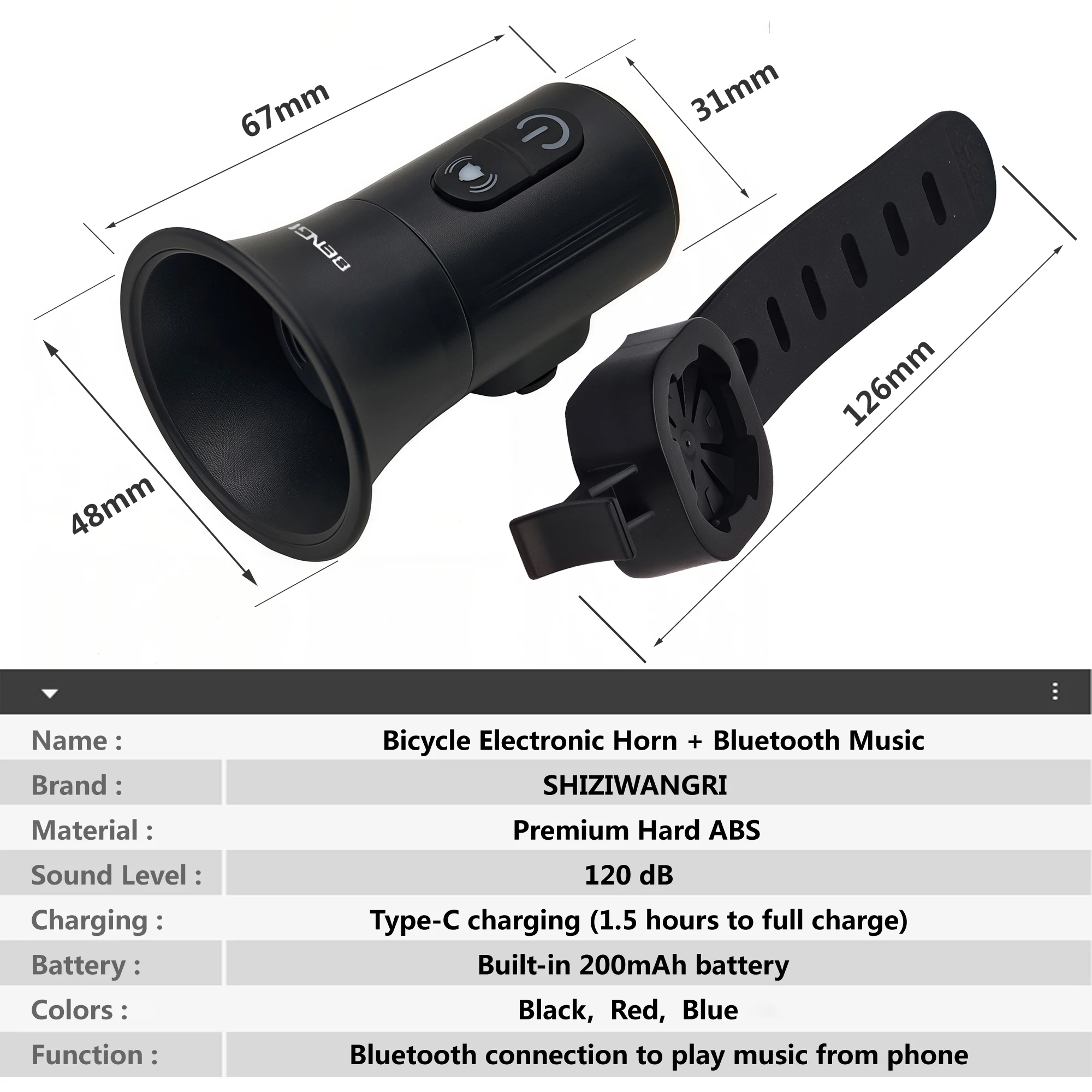 SHIZIWANGRI แตรไฟฟ้าสำหรับจักร - Bike Bell Electronic Loud Horn บทวิจารณ์และราคา