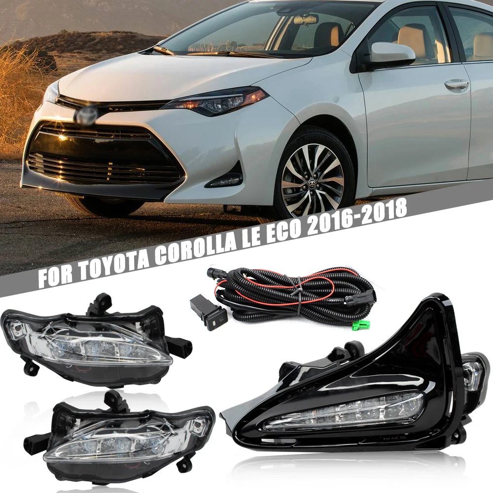 

Front Bumper Fog Lamp Upgrade FOR TOYOTA COROLLA LE Eco 2016 2017 2018 Version Additional Foglight Set Switch + Wiring