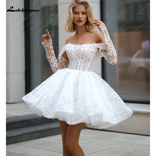 Short ivory lace dress hotsell