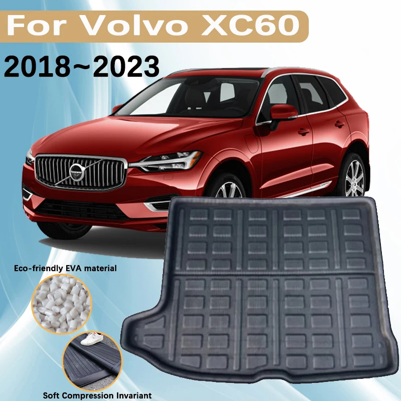 For Volvo XC60 2018~2021 2022 2023 Car EVA Material Trunk Mats Boot Cargo Cover Trunk Waterproof Carpet Storage Pad Accessories