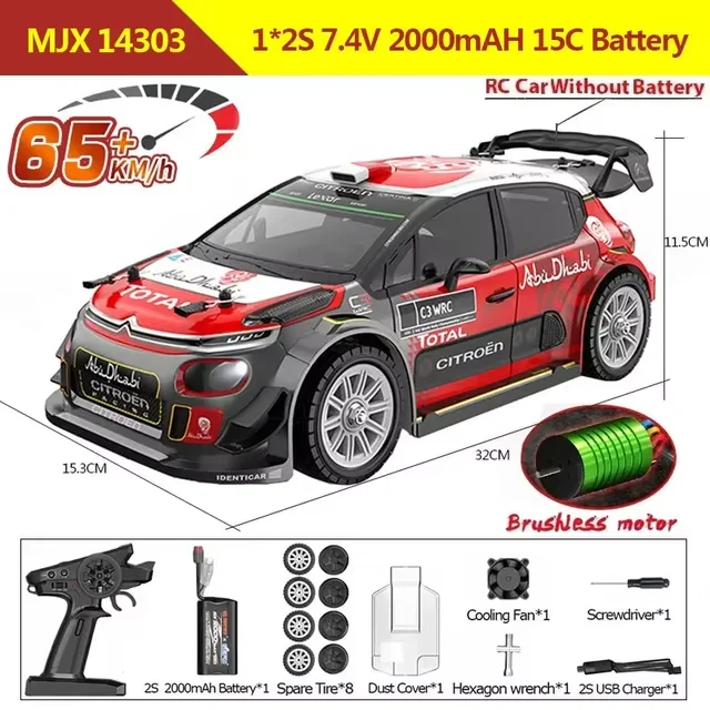 2026 MJX 14304 14303 Hyper Go 1/14  RC Car 4WD 65km/h Brushless motor metal chassis Boys Remote Control Off-Road Toy Car