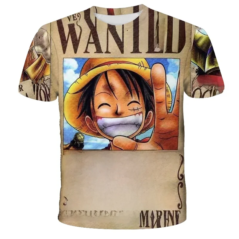 Mode enfant Anime une pièce Luffy T-shirt garçon vêtements enfants garçons T-shirt enfants T-shirt été à manches courtes hauts t-shirts