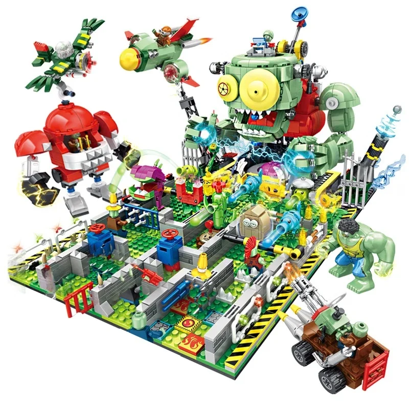 Plants Vs. Zombies Bitwa na dnie oceanu, model nieba, zestaw klocków do budowania, zestaw klocków, figurka Peashooter Gatling, zabawka, prezent. — 2