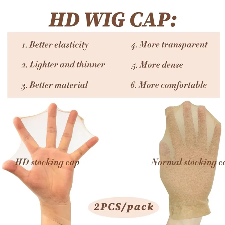 Wholesale HD Wig Cap for Women and Women,Invisible Ultra-thin Stretchy Stocking Cap for Wigs,Sheer Wigs Hat,Thin Nylon Headdres