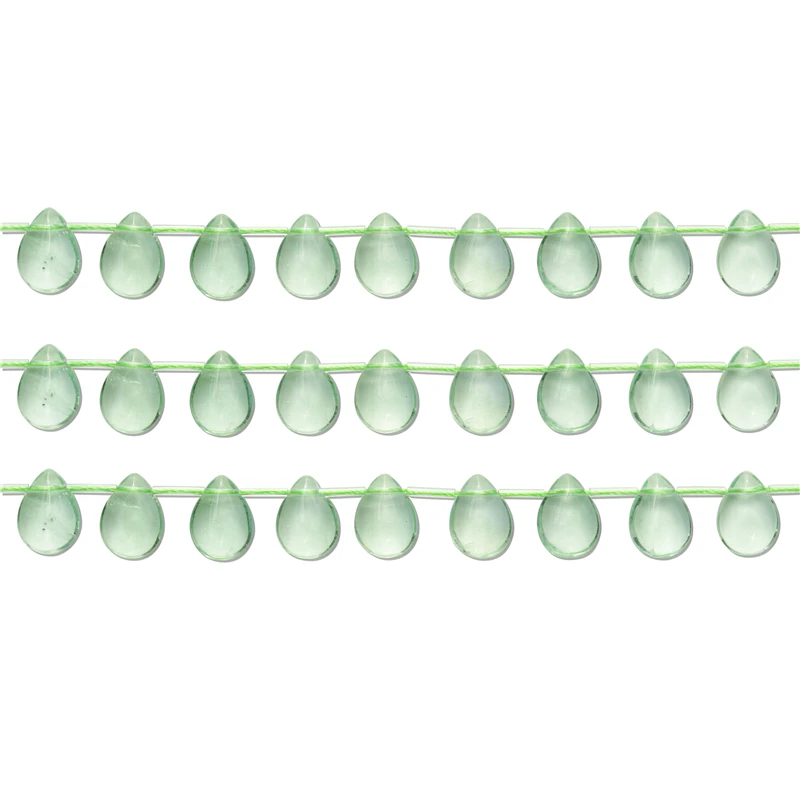 

Natural Stone 7A Green Fluorite Flat Drop Beads For Jewelry Making Diy Bracelet Necklace Pendant