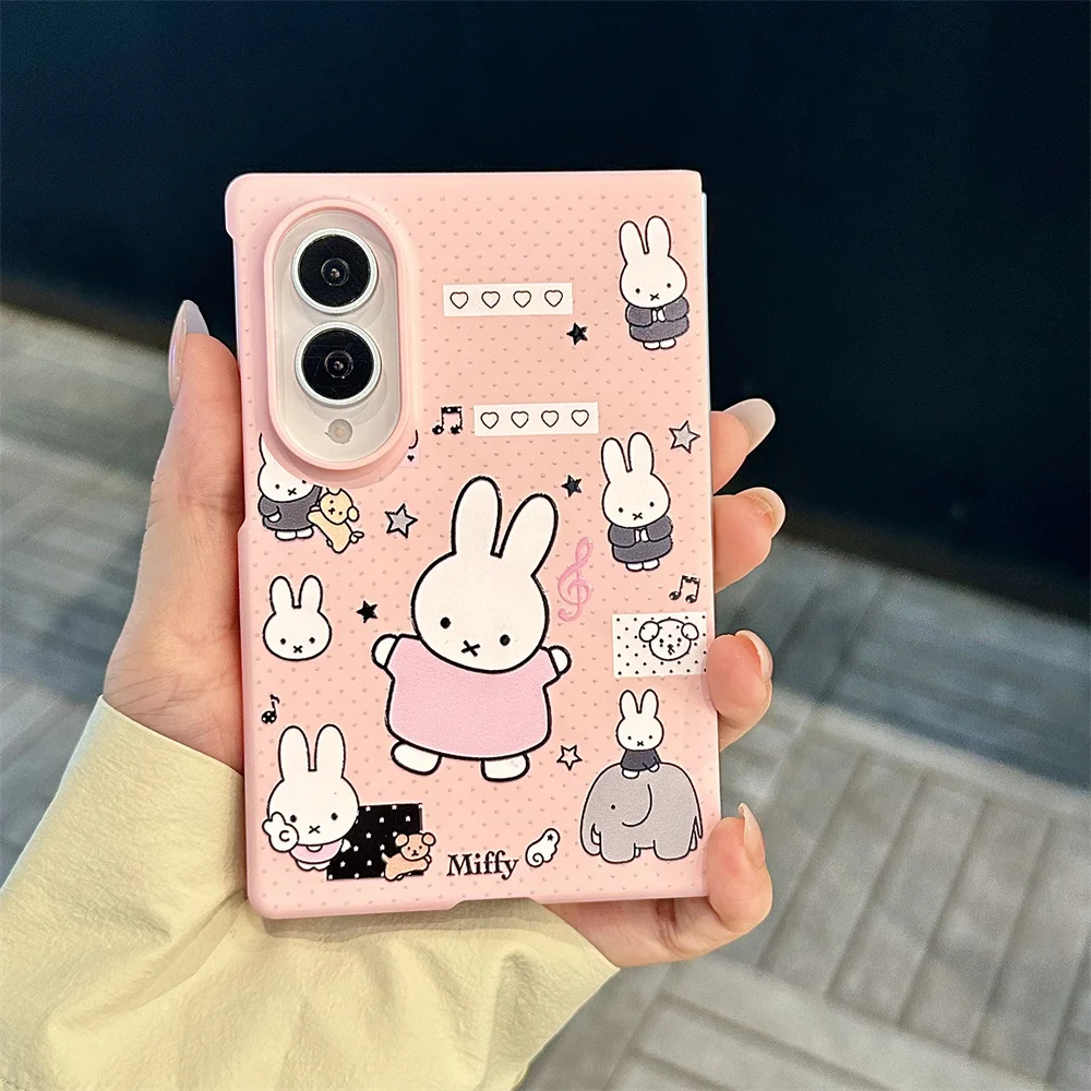 Urocze etui na telefon z motywem króliczka Miffy do Samsung Galaxy Z Fold 8 Ultra Fold 8 z łańcuszkiem, odporne na wstrząsy etui do Fold 8. — zdjęcie produktu 3
