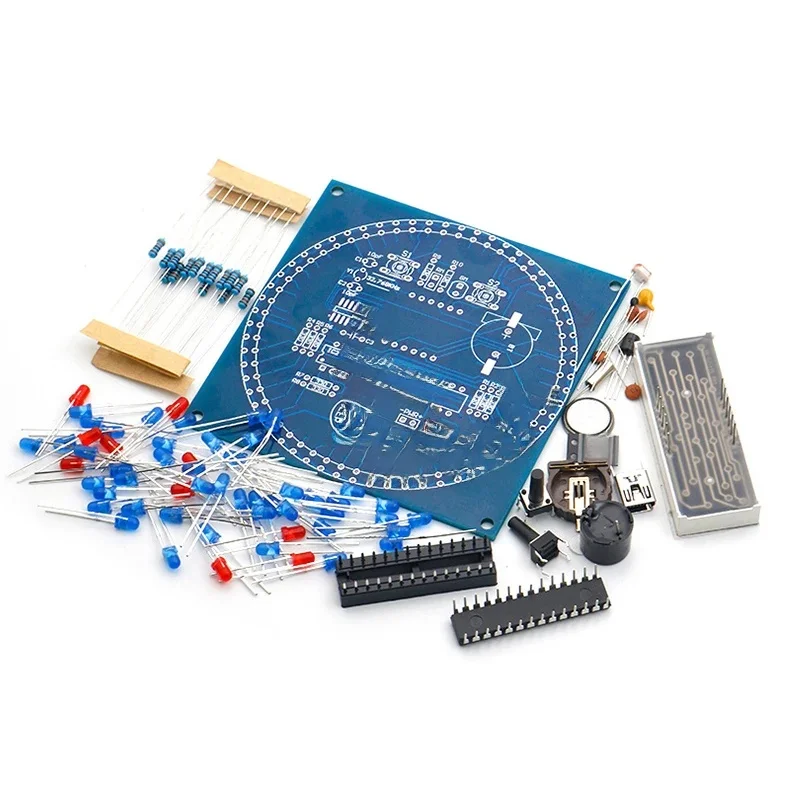 DIY obrotowy cyfrowy moduł wyświetlacza LED Alarm elektroniczny zestaw zegara cyfrowego 51 SCM tablica edukacyjna 5V DS1302 — zdjęcie produktu 6