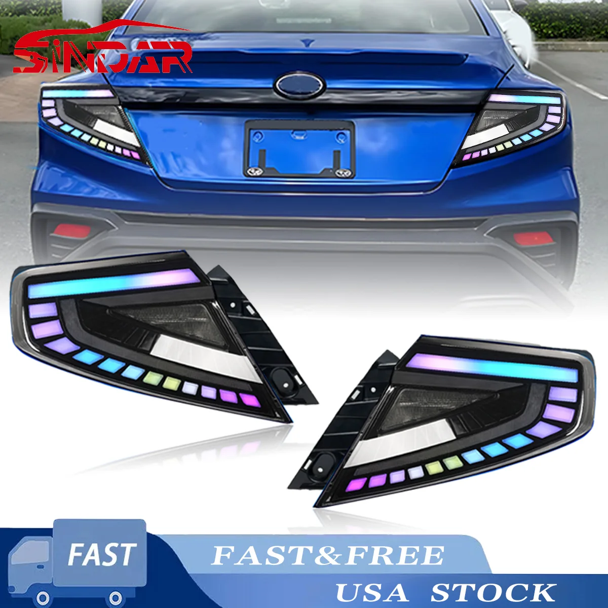 

SINDAR 2022-2025 For Subaru BRZ WRX RGB LED taillight assembly smoked cover
