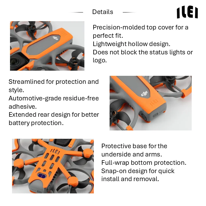 Kit di Protezione Completo Leggero per DJI Avata 360, Senza Blocco della Visione, Senza Interferenza Panoramica, Vestibilità Super Aderente, ABS 360 °   Armatura