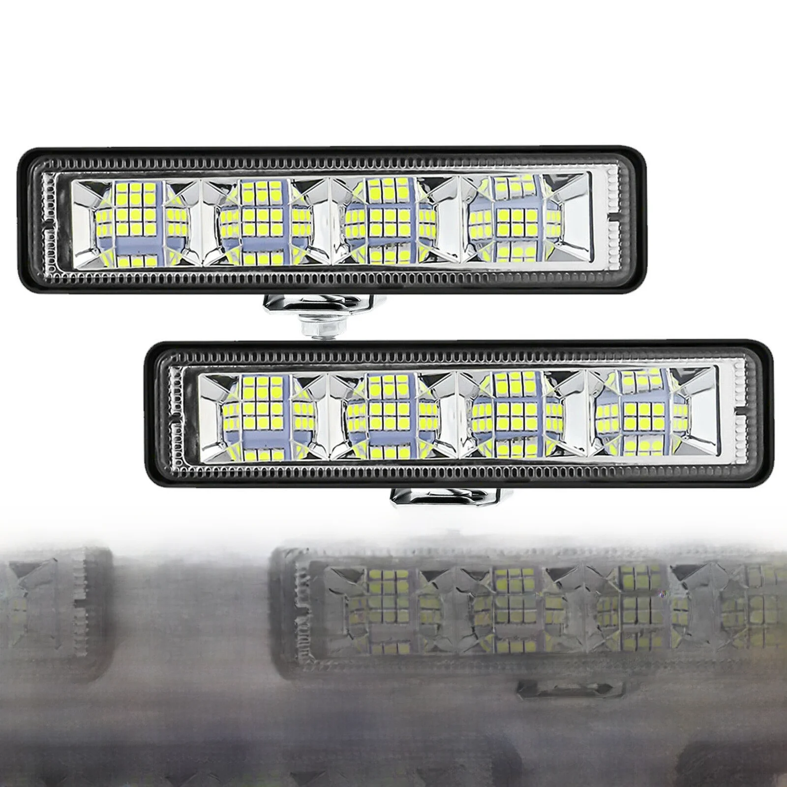 2 pçs 72w luz de trabalho do carro barra led 4x4 24 led barra de luz de trabalho escavadeira 12-60v