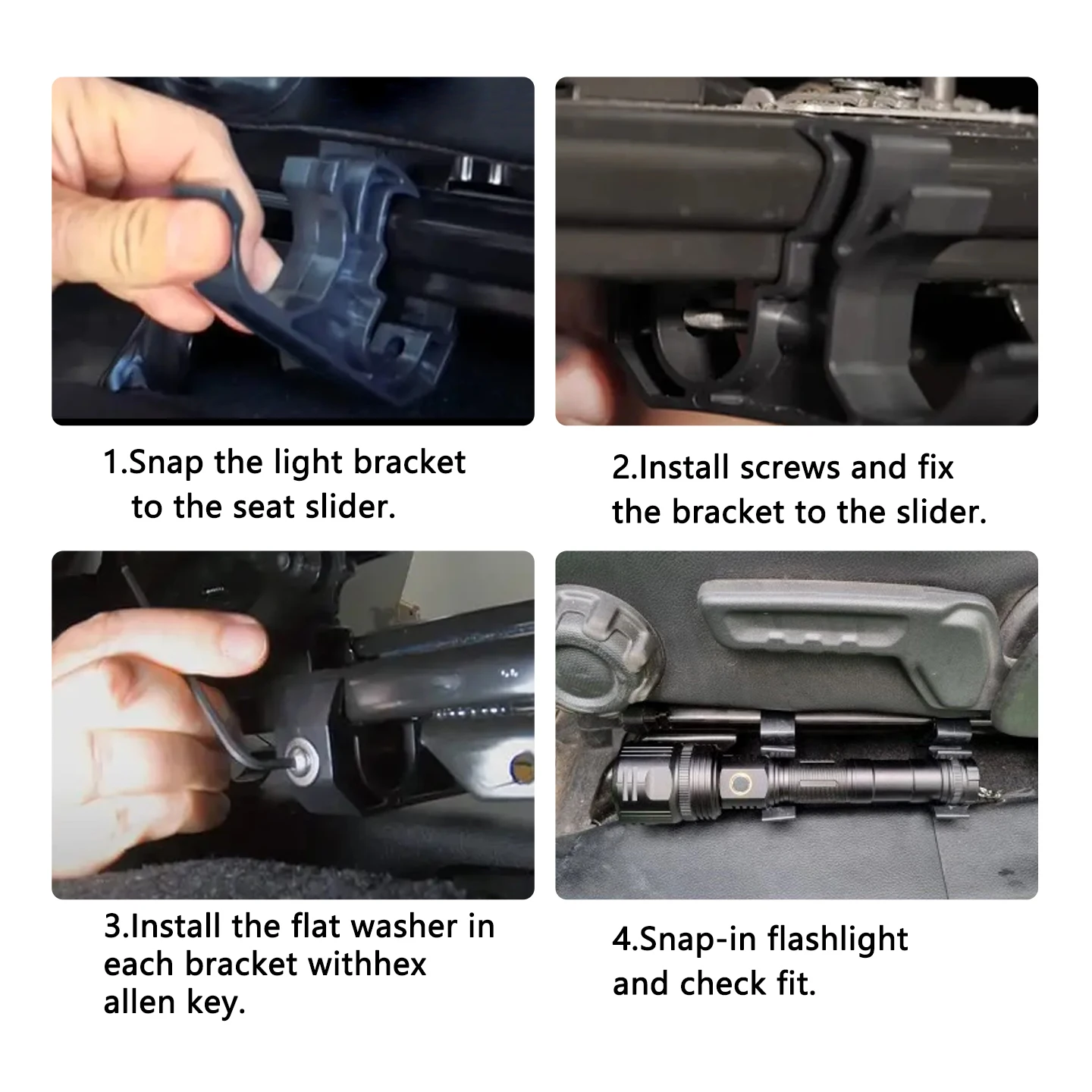 2pcs/set Car Seat Flashlight Holder Bracket Mount Stand for Jeep Wrangler JL Gladiator JT 2018-2023 Auto Interior Accessories - Image 5