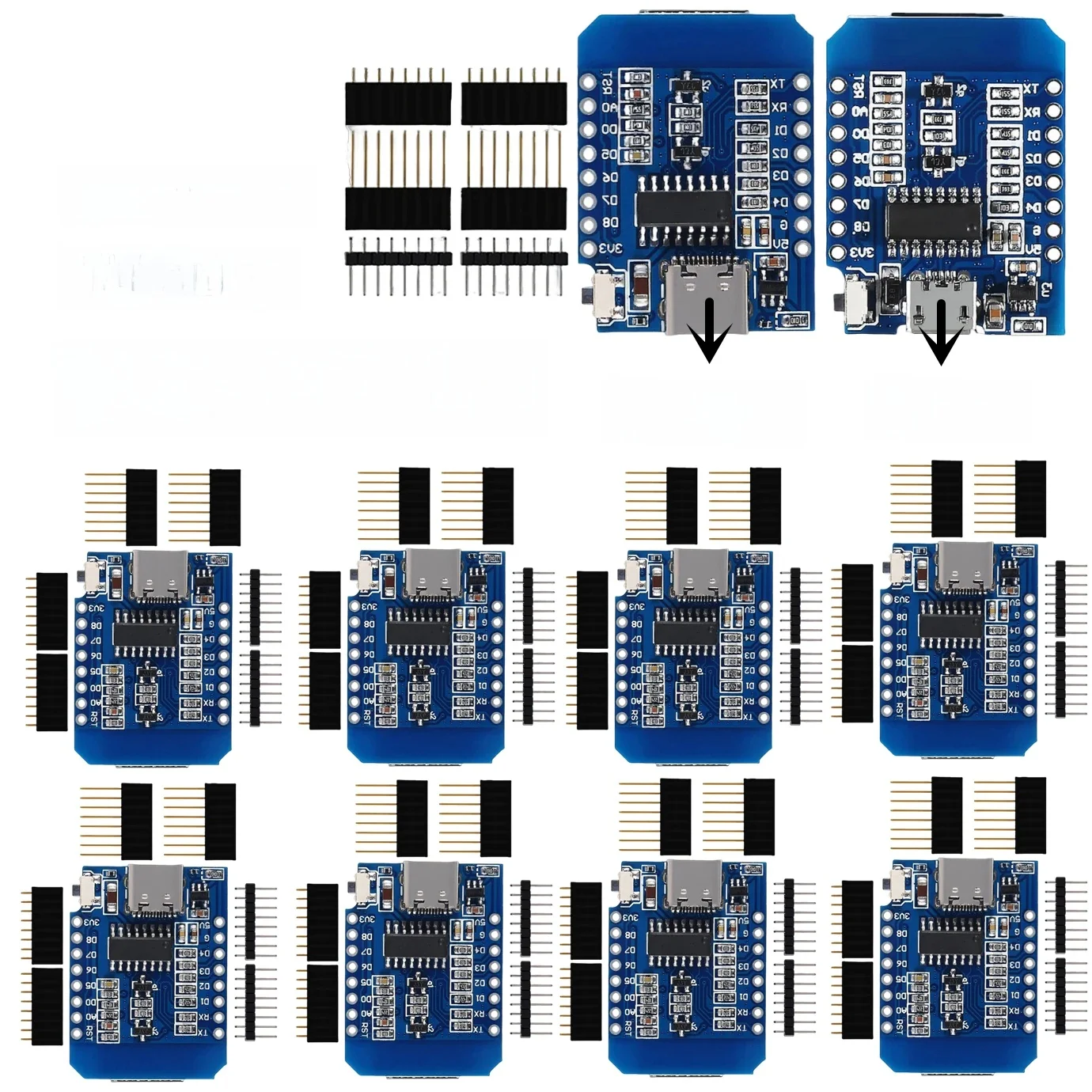 WeMos D1 Mini ESP8266 ESP-12F ESP12, Module carte de développement WiFi TYPE-C Micro USB 3.3V broche numérique pour Arduino, 1 à 10 pièces