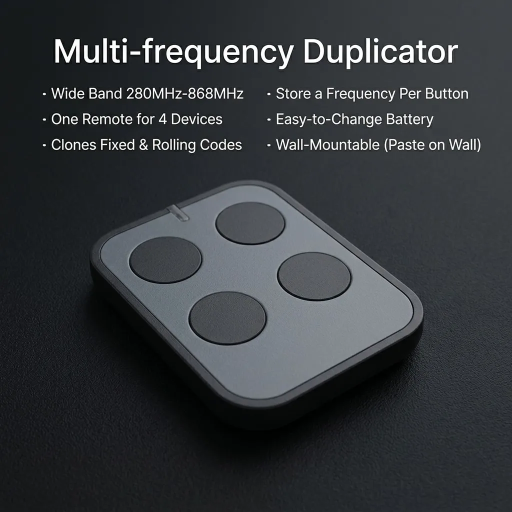 280-868MHz Garage Remote Control Universal Gate 433MHz 315/390MHz Opener Duplicator for Fixed & Rolling Code Transmitter Clone