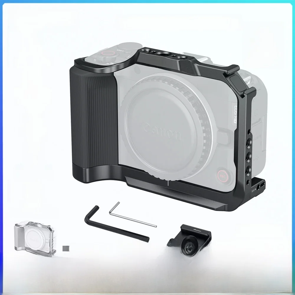 SmallRig Cage für Canon EOS R50 V mit Silikongriff und Arca-Swiss Schnellwechselplatte für Stative für DJI RS Stabilisatoren -5427