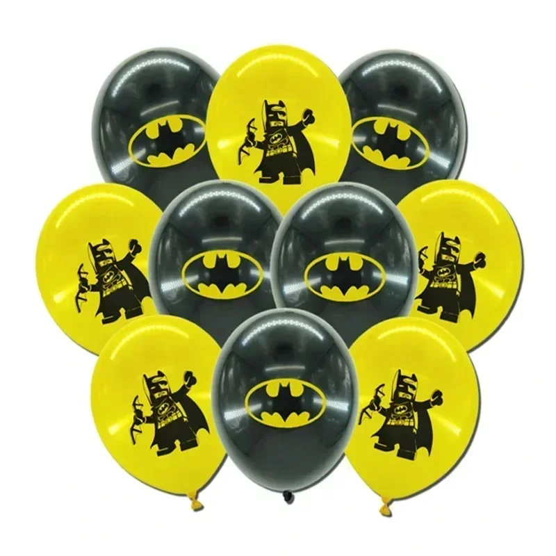 10 pièces/lot Batman ballons Globos ballons en Latex bébé garçon décorations de fête d'anniversaire fournitures enfants jouets classiques chauve-souris