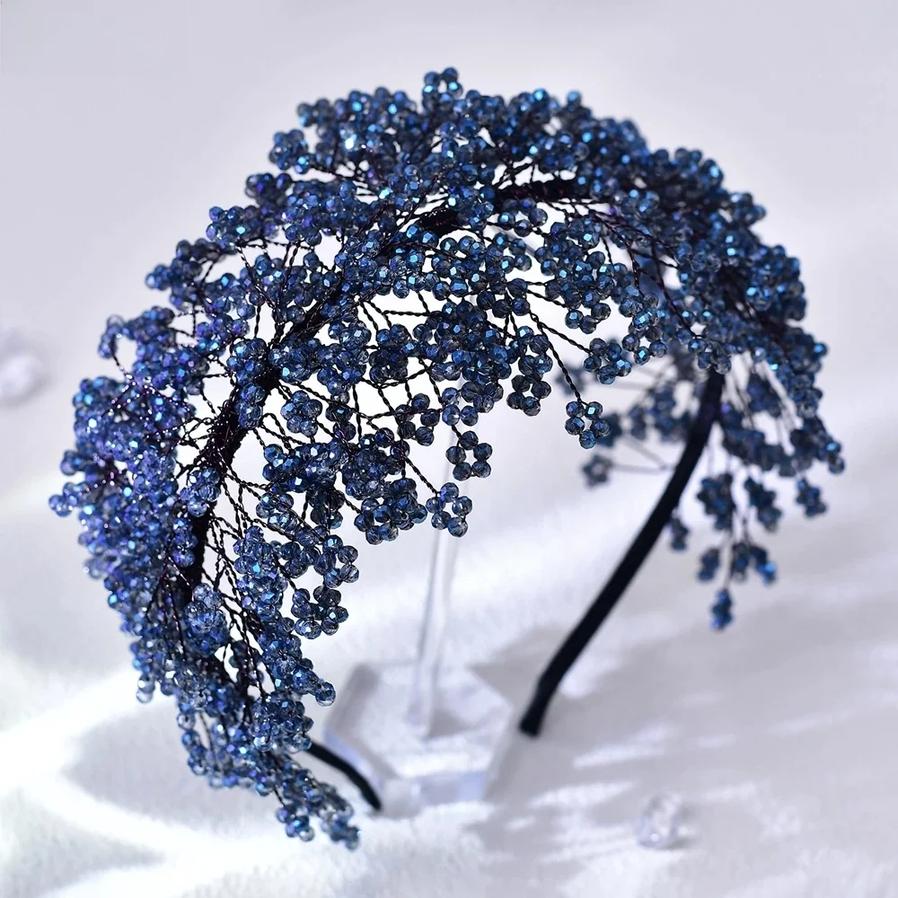 HNYYX luksusowa kryształowa opaska na głowę musująca ślubna biżuteria do włosów modne nakrycia głowy elegancki nakrycie głowy Rhinestone Hair Piece A86 — zdjęcie 2