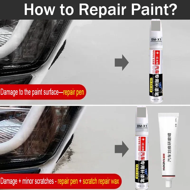 Pintura do carro Scratch Repair Pen, Tocar-Up Pintura, Preto, Branco, Cinza, Hyundai Tucson SE SEL N-Line Limited