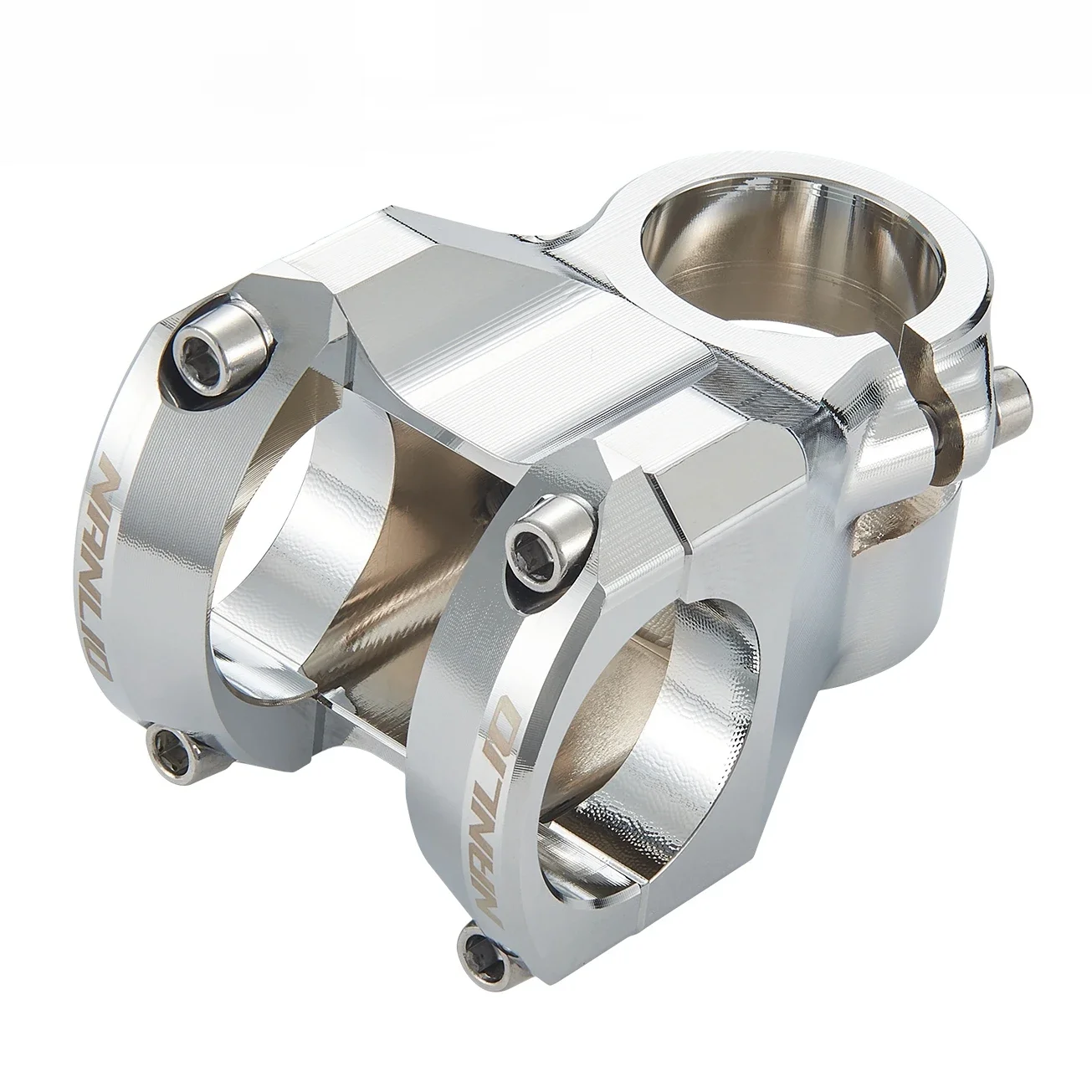 AliExpress NANLIO Nanlio High-Strength Bicycle Stem 28.6*31.8MM Diameter, 50MM Length, 0° Angle - for Mountain and Road Bikes with Mirror Silver