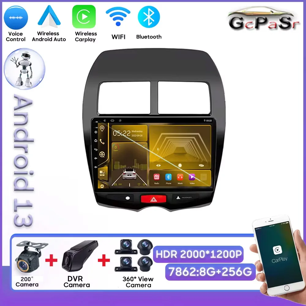 

Android For Mitsubishi ASX 1 2016-2022 No 2din DVD Rear Camera Touch Screen Android Auto Wireless Carplay Bluetooth 8 Core Wifi