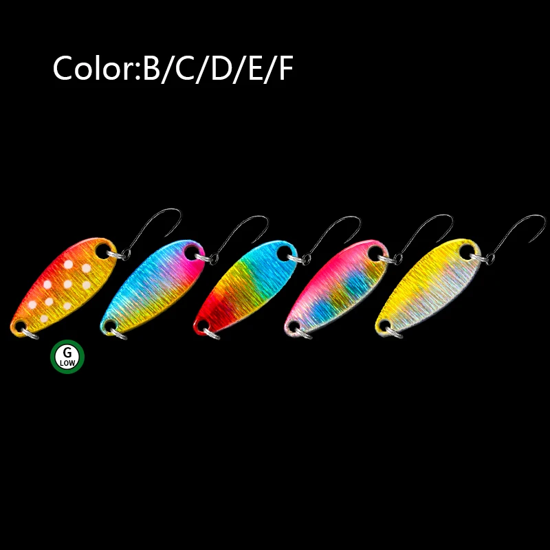 LETOYO 2,3g/3,5g/5g Laser Reflexion Löffel Köder UV Leuchtende Löffel Köder Chatterbait Trout Spinner Köder Barsch Köder Bereich Forelle