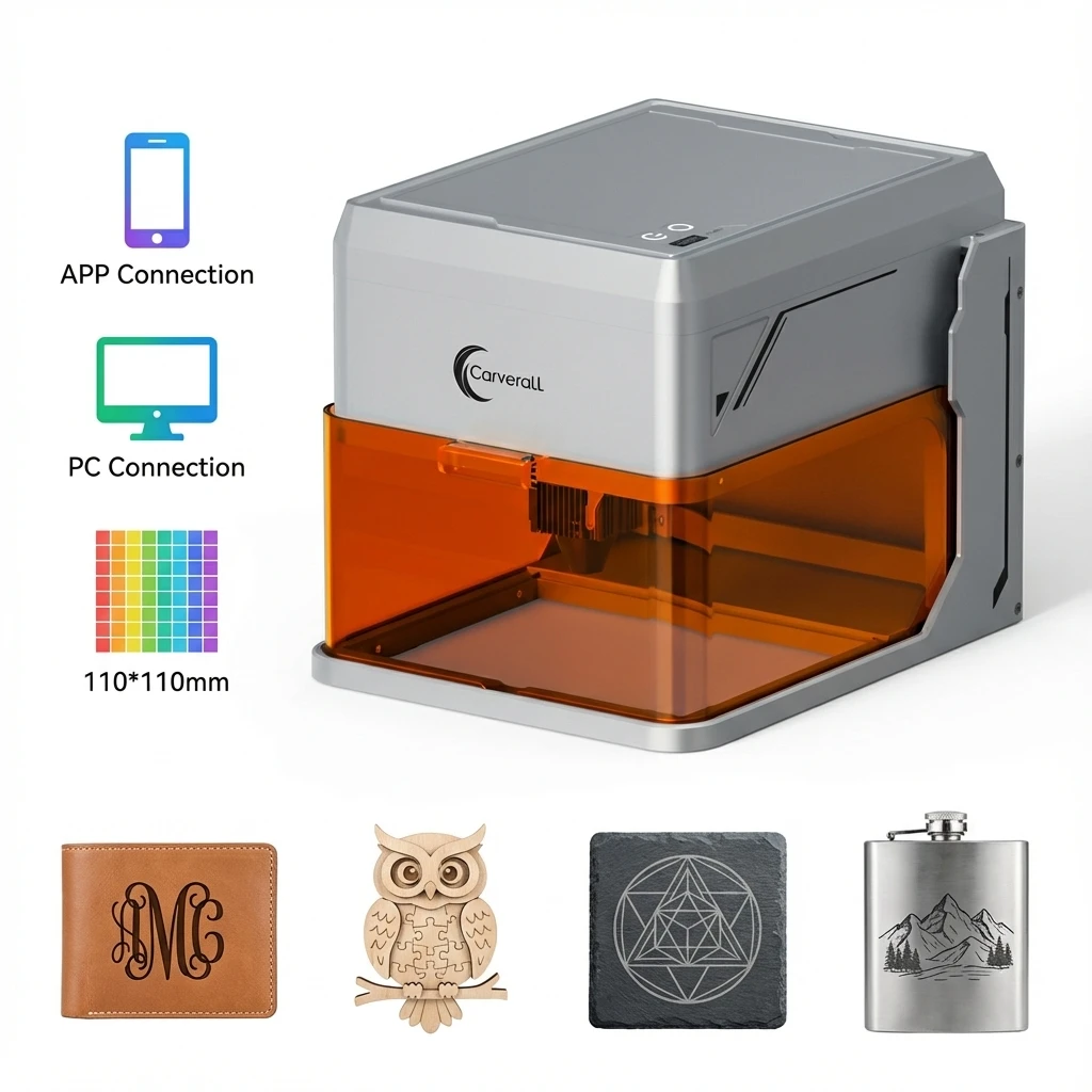 Carverall A1Pro Diode & Infrared Laser Engraver 7W 12W Power Compact Size for DIY Engraving Cutting Machine Tools with Camera