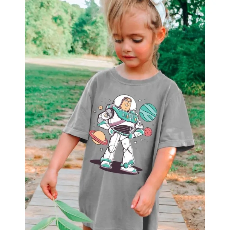 2024 Kids T-shirt High Quality Galaxy Adventure Buzz Lightyear T-shirt New Cartoon Sweet Style Crewneck T-shirt For Kids