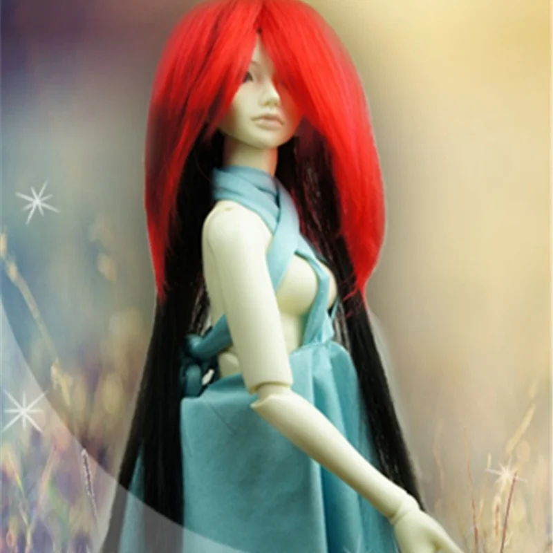 JD106 1/3 Pretty Long Doll Wigs Soft Kanekalon Fiber BJD Wig Manga Wig Size 8-9 Inch 9-10 Inch Doll Hair Doll Accessories