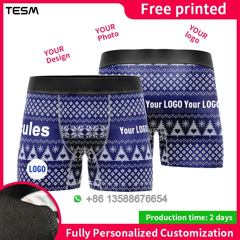 

Fully Personalized Custom Men Underwear 3D High-Definition Printing Comfortable Flat Corner Underwear