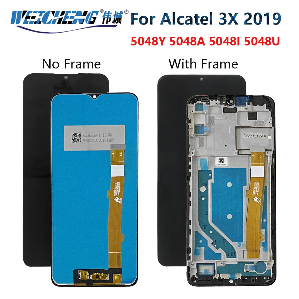 Pełny wyświetlacz LCD dla ALCATEL 3X 2019 5048Y 5048A 5048Y_EEA 5048I wyświetlacz LCD ekran dotykowy Digitizer z wymianą zespołu ramy