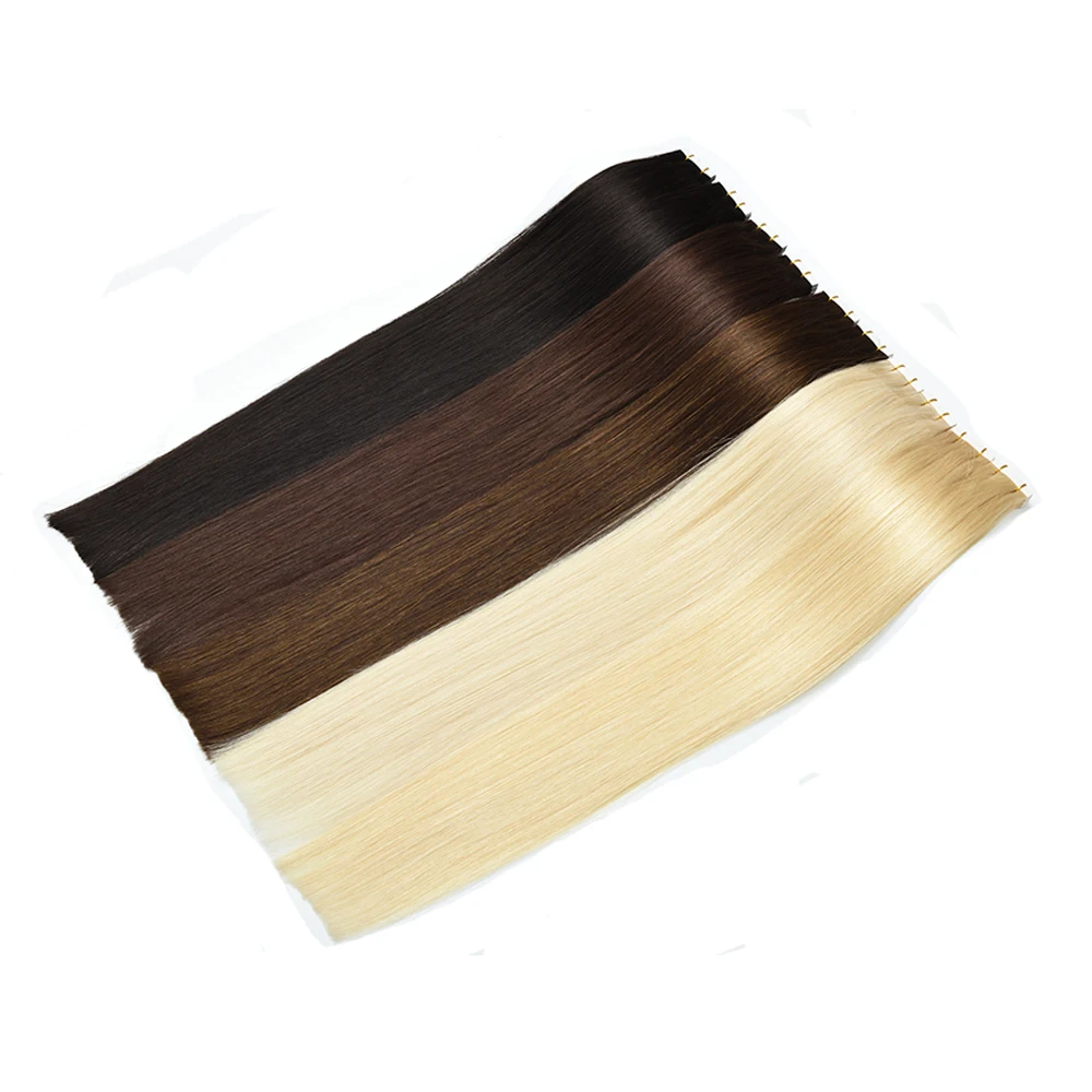 Good Quality Wholesale Tape In Human Hair Extensions 20pcs 40pcs Russian Remy Straight Adhesive Extension Tape on Hair In Stock