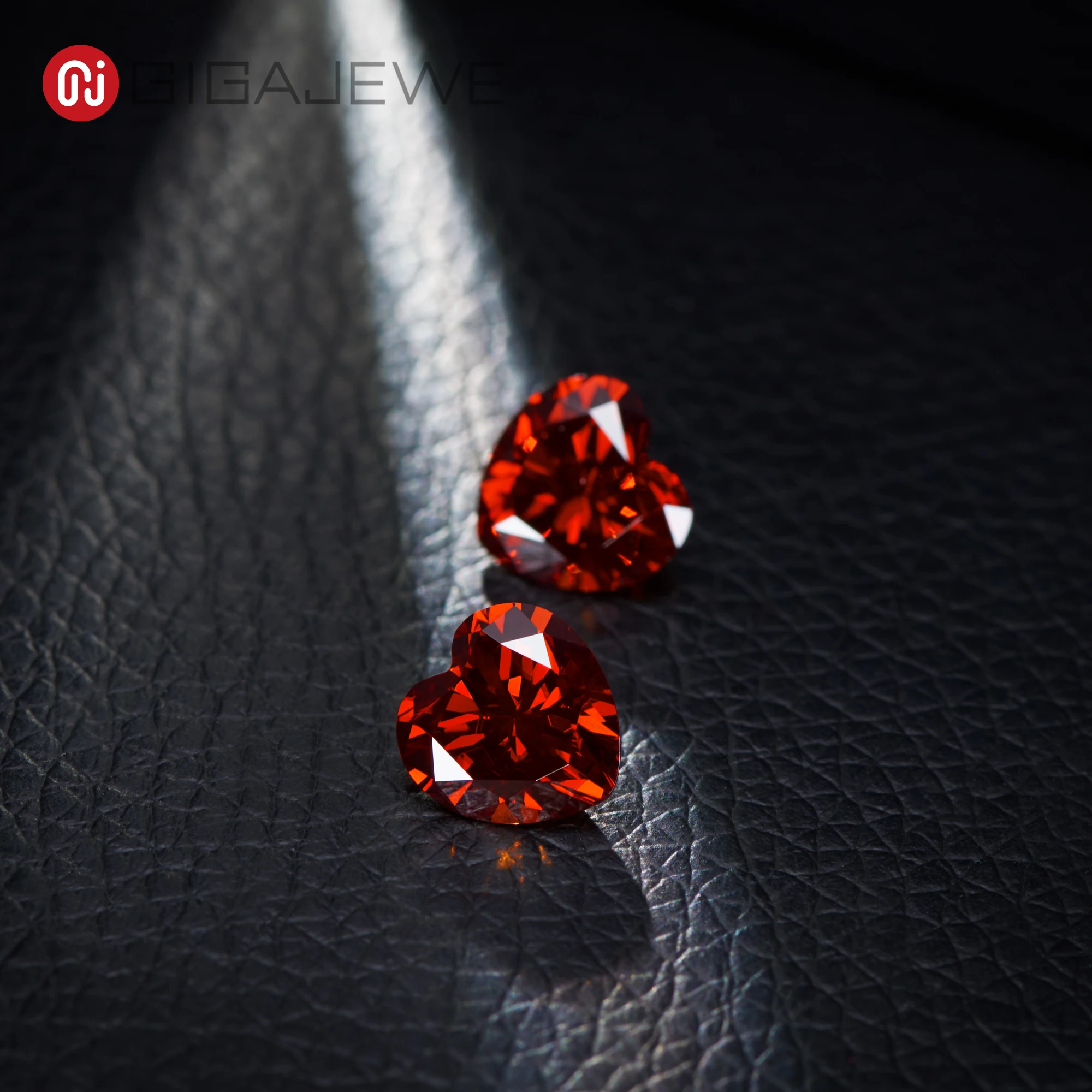 GIGAJEWE Moissanite fatto a mano taglio a cuore di lusso colore rosso VVS1 gemme Premium Test di diamanti sciolti superato gemma per la creazione di gioielli