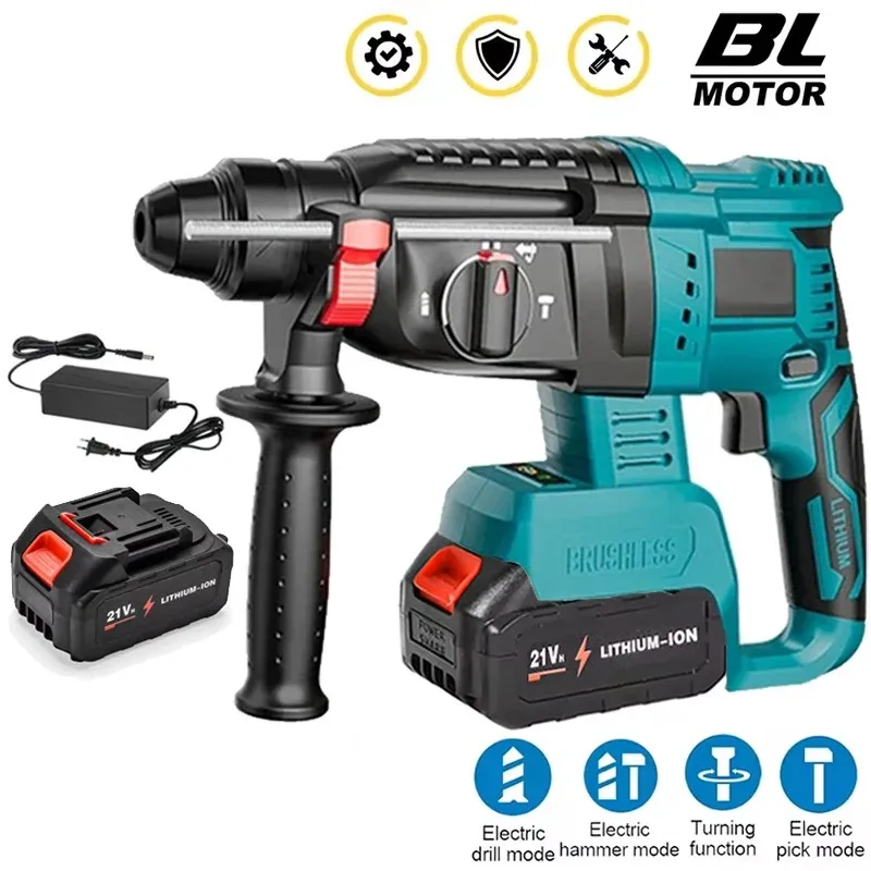 27mm Borstelloze Elektrische Boorhamer Klopboormachine Schroevendraaier SDS Plus Chuck Snoerloos Power Tools Voor Makita 18V Batterij