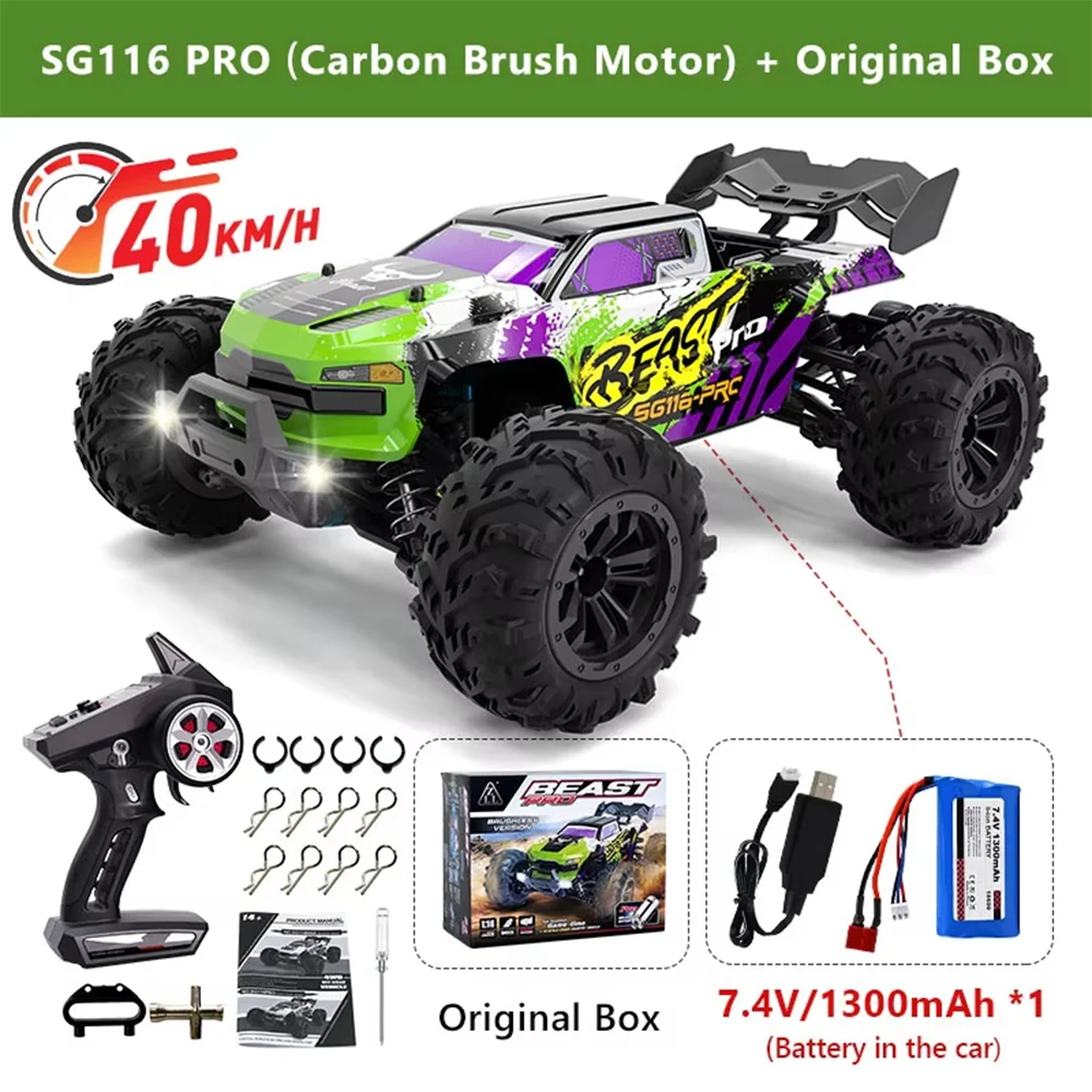 ZNLYRION SG116PRO MAX 1:16 4WD RC Offroad-Auto 40KM/H Hochgeschwindigkeits 2,4G Ferngesteuerter Monster Truck mit LED-Lichtern