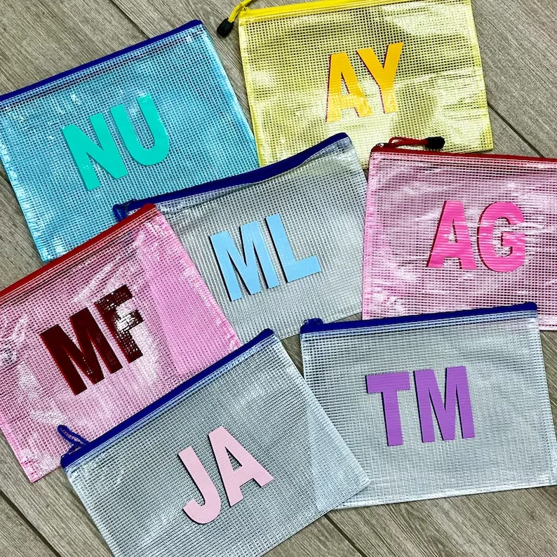 Personalized Wet Bag Monogram Name Pool Bag Custom Pouch Beach Bag Vacation Toiletry Waterproof Swimsuit Shadow Bag