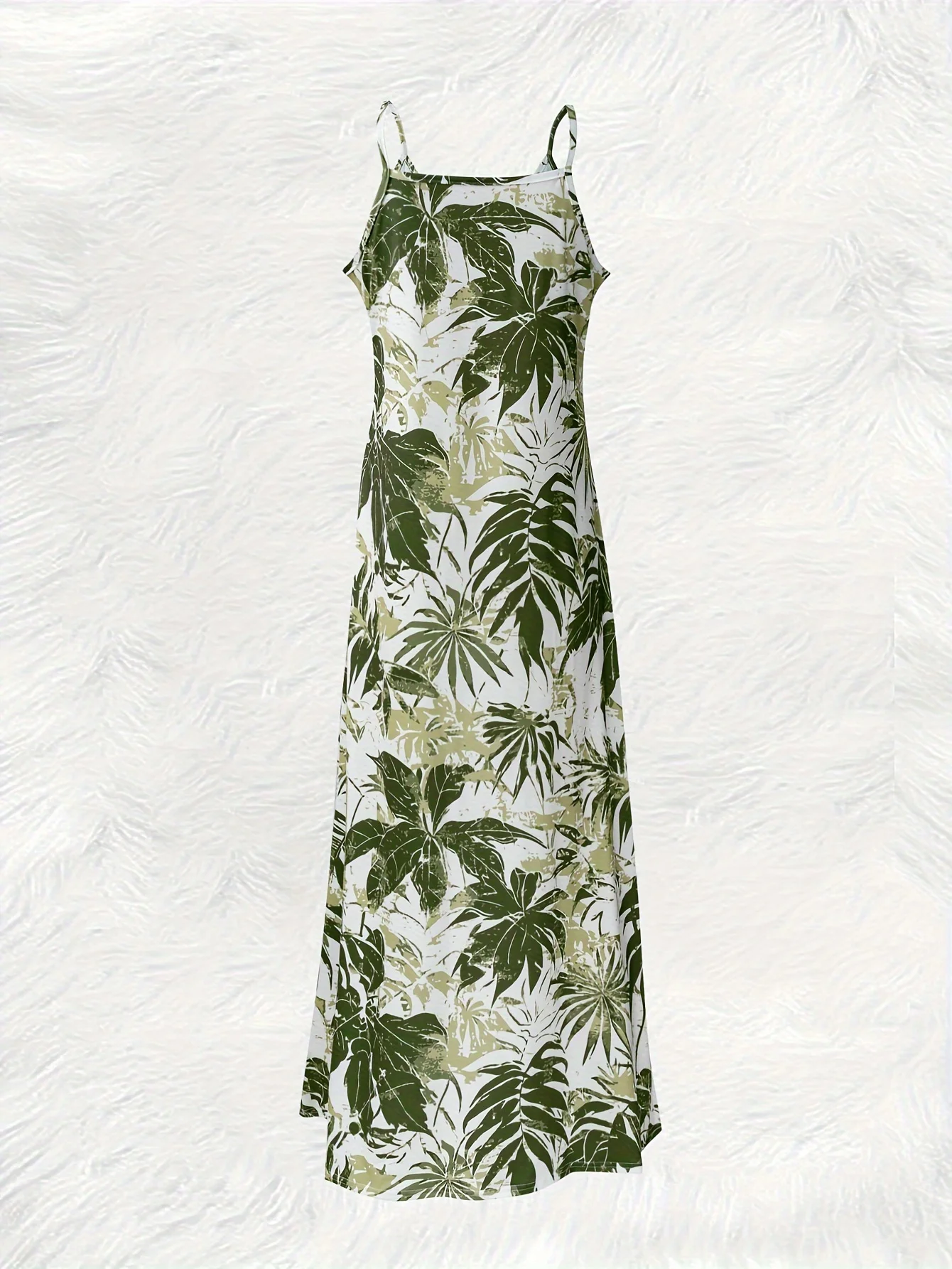 Printed Design Tropical Leaf Pattern Print Dress Four Seasons elegant style casual style sling dress