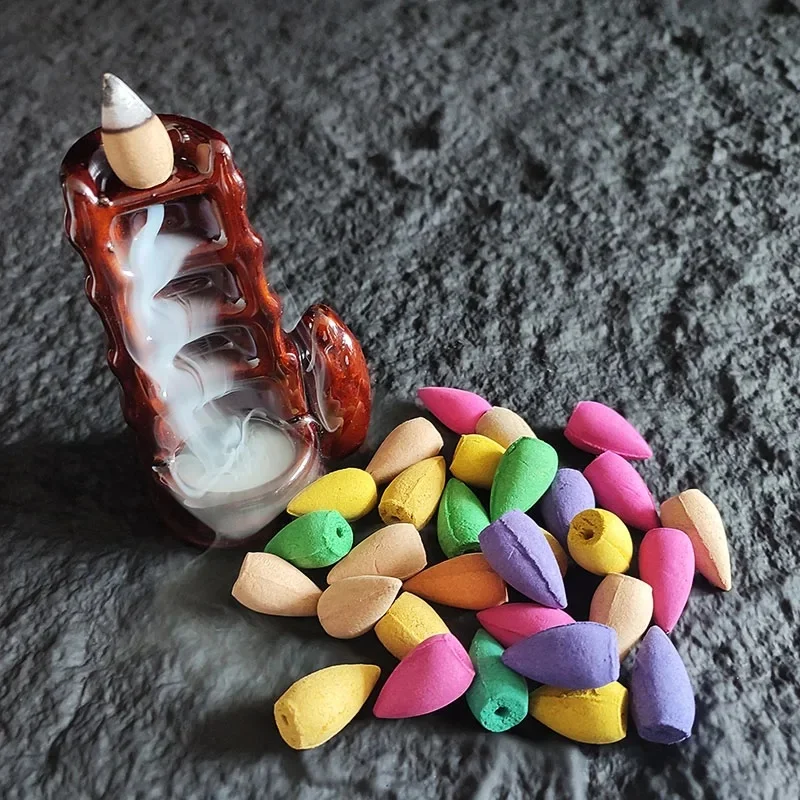 20 pièces cône indien naturel Insence lavande cascade Reflux tour encens pour brûleur de reflux maison salon de thé hôtel parfum