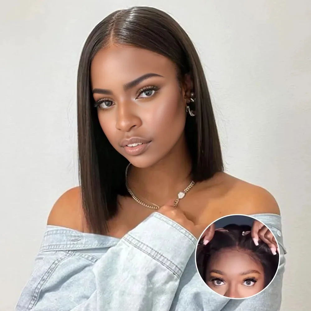 

Mossily Straight Bob Wig 6X6 Glueless Wigs Human Hair Ready To Wear 13x6 14x4 HD Lace Frontal Wig 250% Peruvian For Black Women