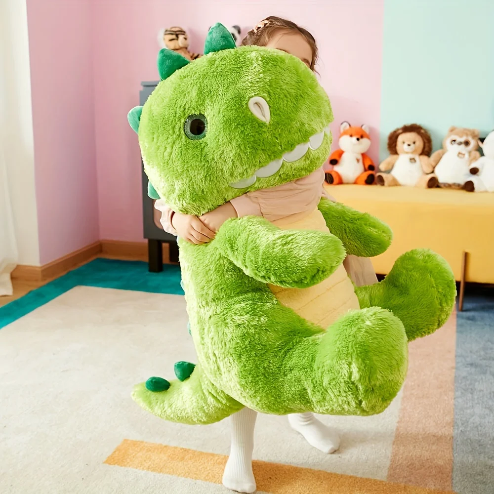 Ikasa grande dinossauro brinquedo de pelúcia animal, gigante t-rex bonito 23 "jumbo brinquedos macios, enorme tamanho grande fofo pelúcia gordo plushie, presentes