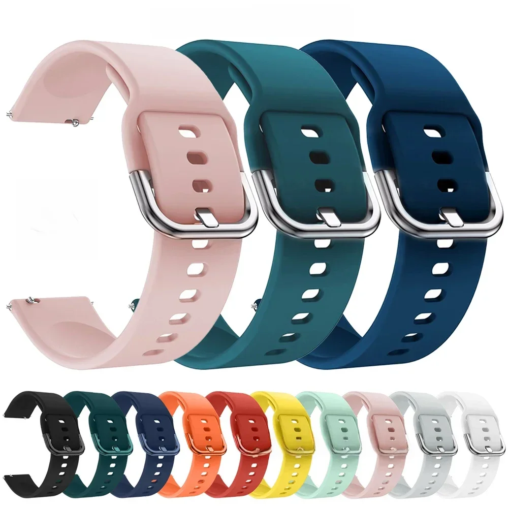 Pulseira de relógio de silicone, 20mm, 22mm Banda para Amazfit GTS, 2, 2e, 3/4, GTS2 Mini, GTR 4, 3