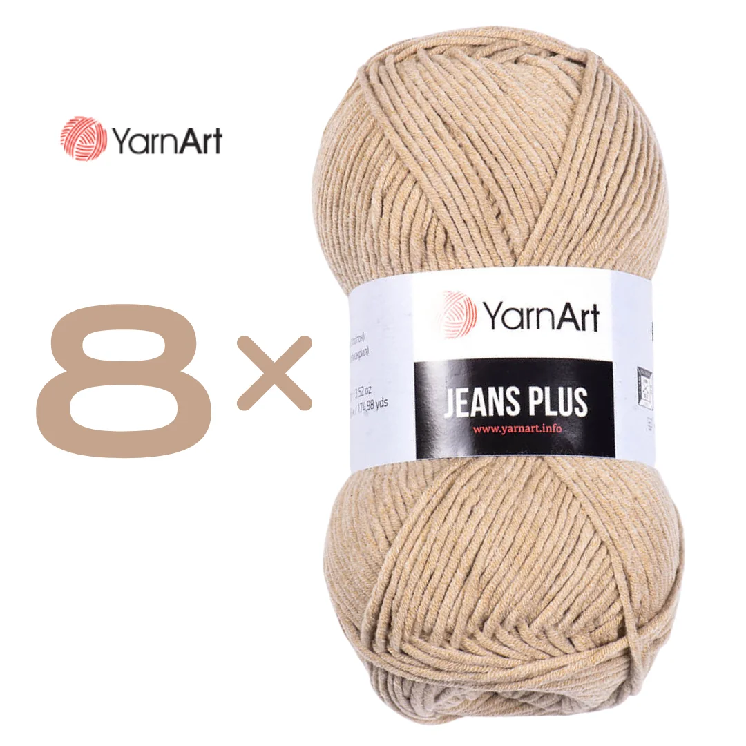 Yarnart Jeans Plus 8 PCS Soft Cotton Yarn for Hand Knitting Amigurumi Crochet Thread DIY Baby Knitwear Sweater Cardigan Beanies