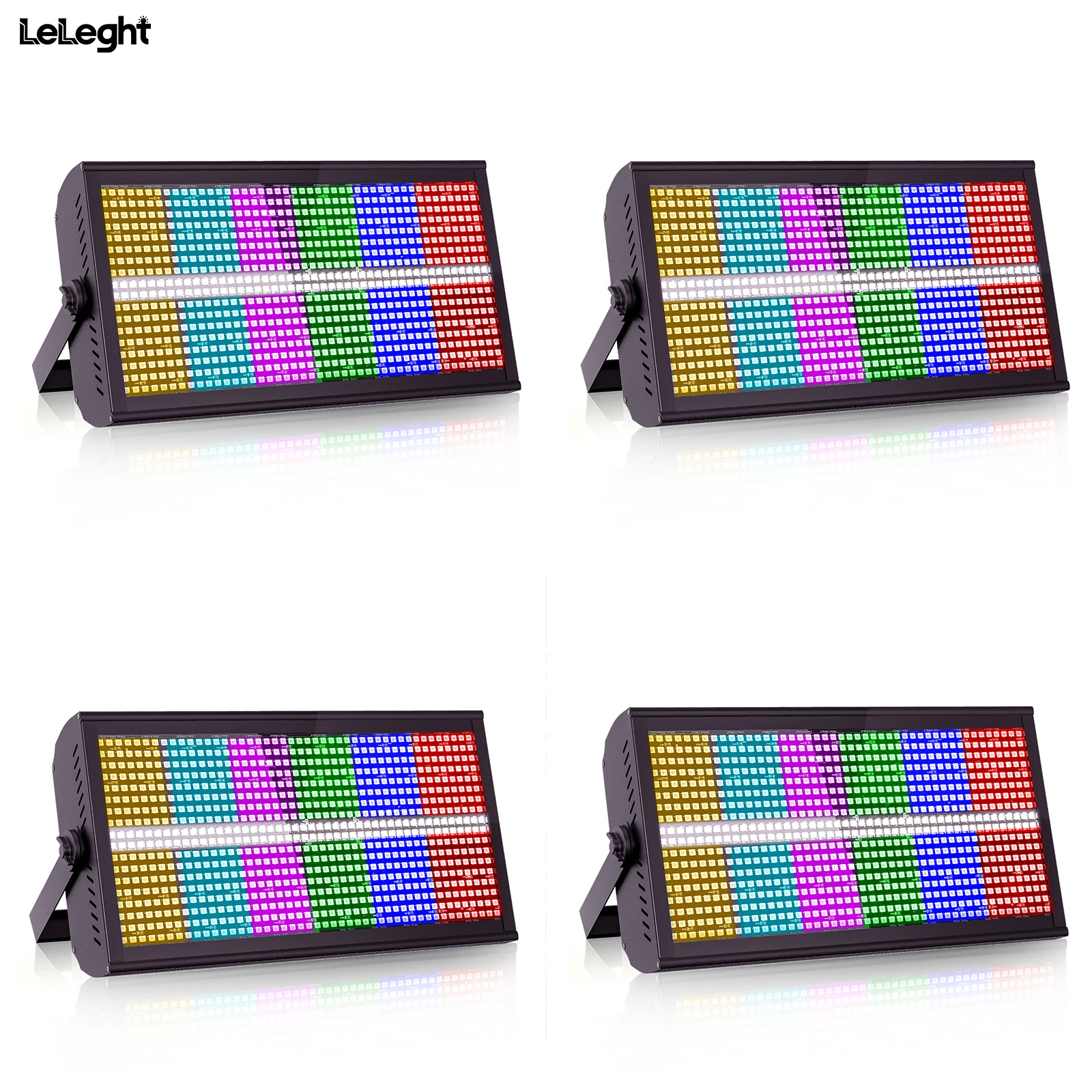 Leleght 4Pcs 200W Three-in-One Color Mixing Rainbow Effect Lighting DMX512 LED Projection Light For Club Bar Wedding Halloween