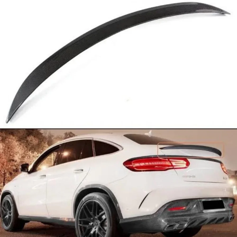 For Mercedes Gle Coupe Glass Under Spoiler Fiber Material Rear Roof Spoiler Wing Trunk Lip Car Styling Fully Compatible Tuning