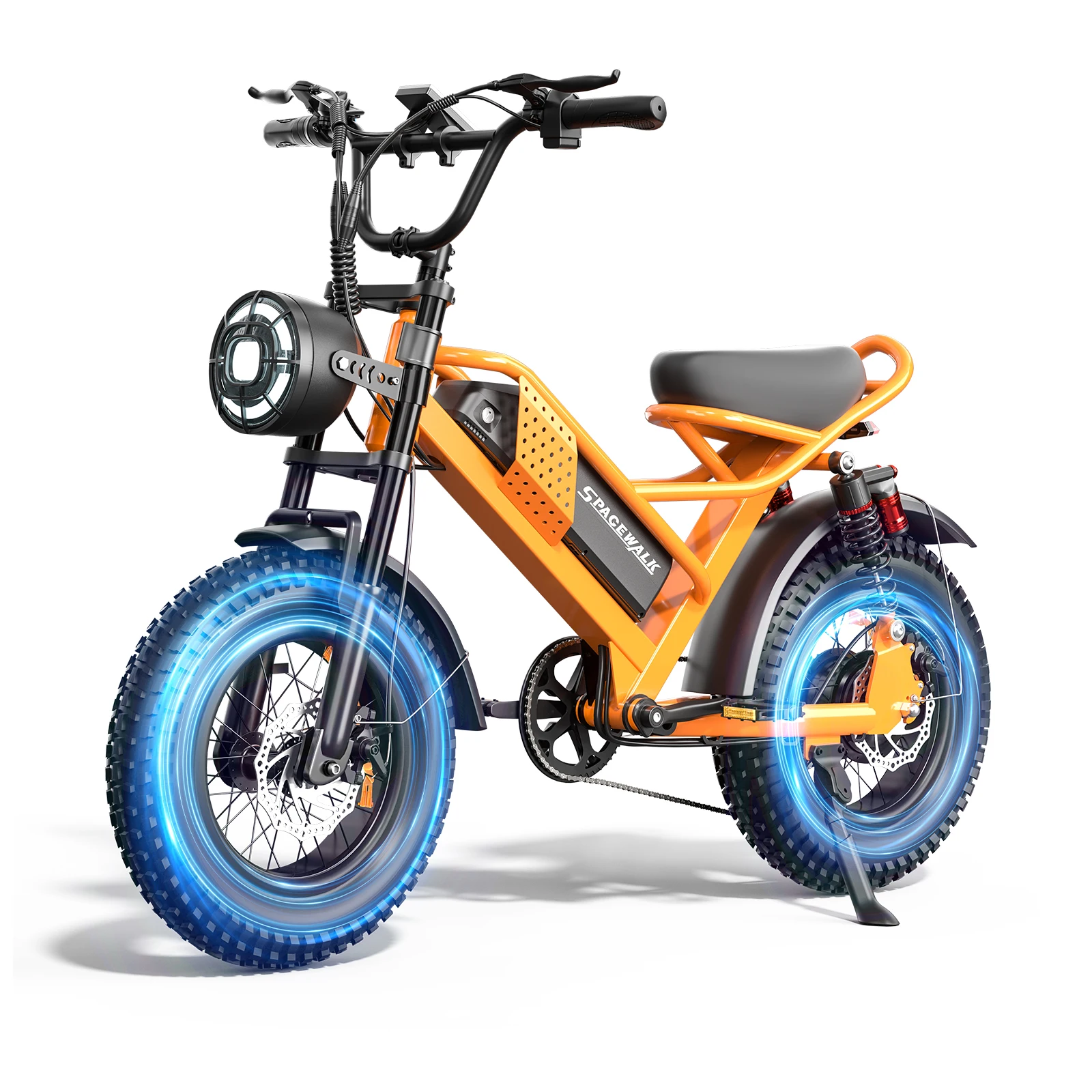Spacewalk Mountain Electric Bike , 20" Fat Tire Ebike, Wider Seat 750W Peak Motor, Removable Battery, 4X Suspension Ebike image 3