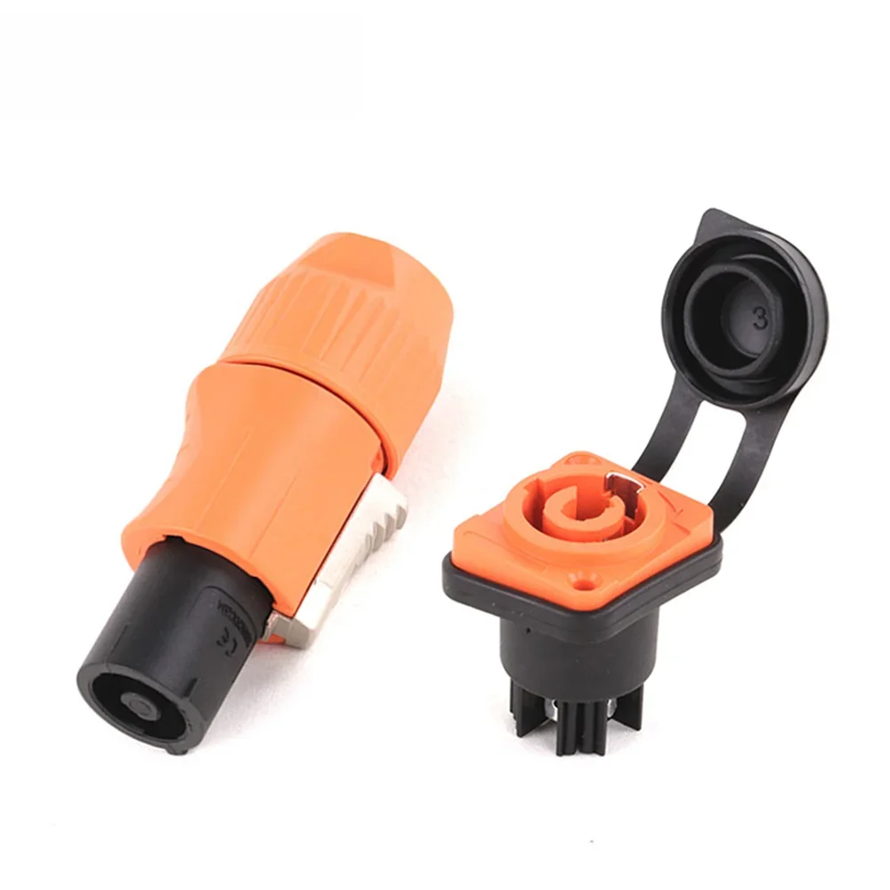 2 Stuks 3 Pins IP65 Waterdichte Vergrendeling Powercon Connector 20A 250V Power Stekker Of Vrouwelijke Chassis Socket connector - afbeelding 2
