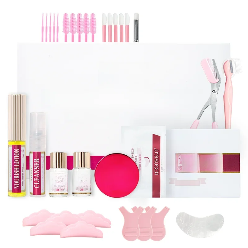 ICONSIGN 2IN1 professionnel rapide Perming cils et brun Kit de sauvetage durable 6-8 semaines Mascara levage cils rehausseur outil de maquillage