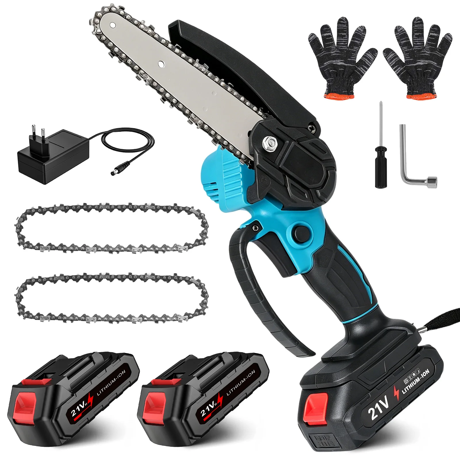 Automatic Oiler Handheld Garden Logging Chainsaw Wood 6 Inch Cordless Electric Saw Cutting Power Tool  for Makita 18V Battery