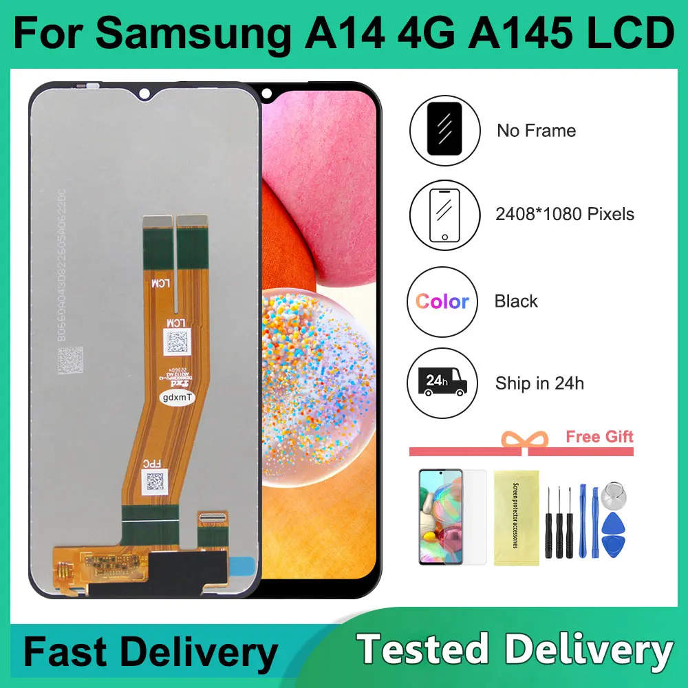 

6.6" For Samsung A14 4G LCD Display Touch Screen Digitizer Assembly Replacement For Samsung A14 LTE A145F A145M A145P Screen