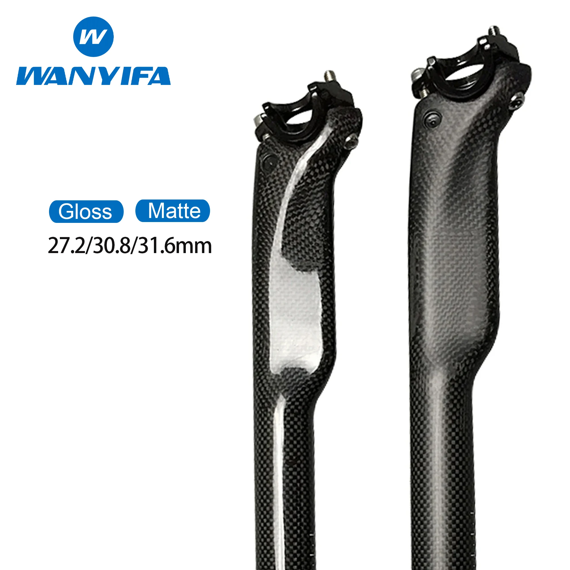 

Wanyifa 3K Full Carbon Fiber SeatPost 27.2/30.8/31.6mm Length 350/400mm MTB/Road Bicycles Seat Post Bike Parts