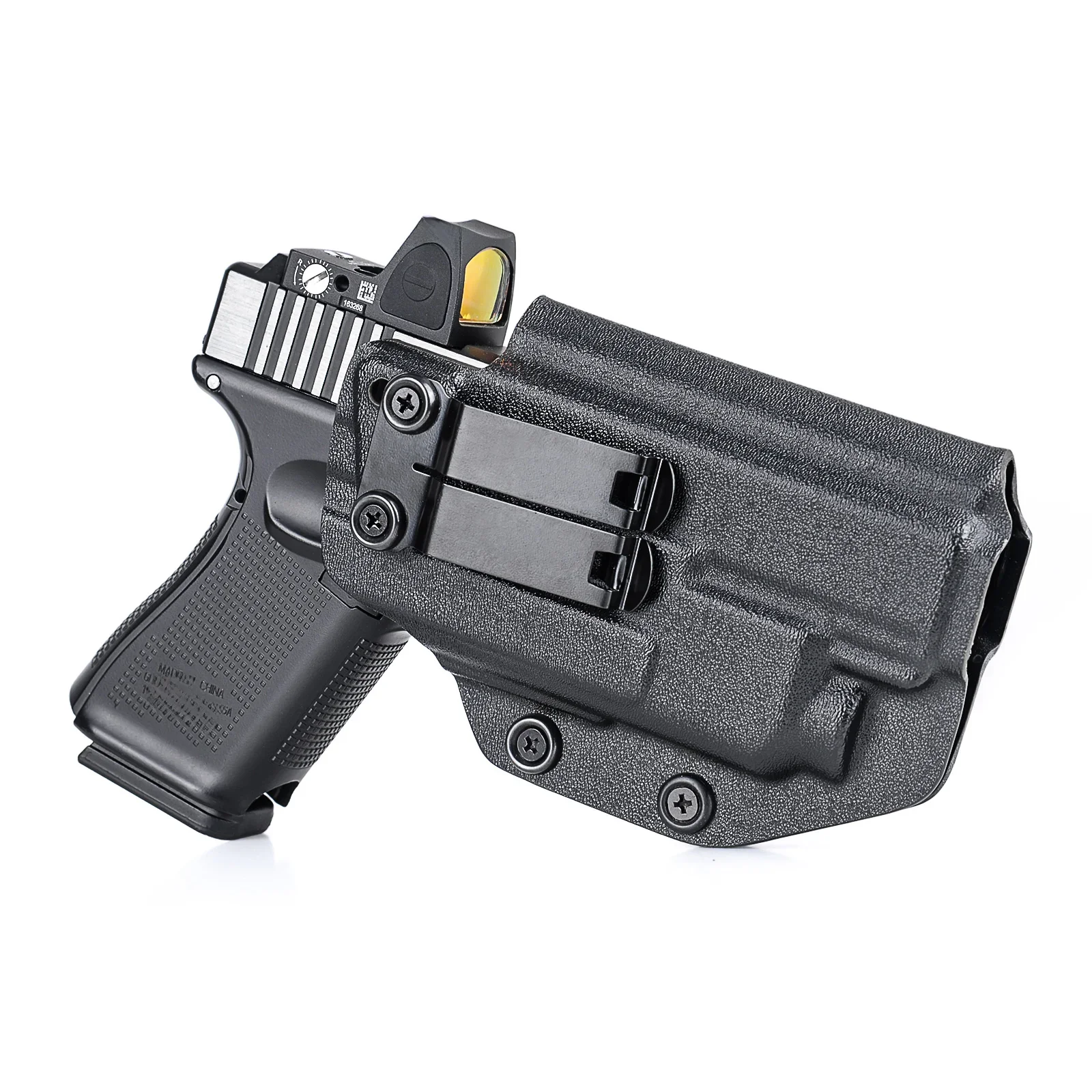 Kabura IWB Kydex do Glock 19 23 25 32 44 45 z latarką taktyczną Streamlight TLR-7 7A 7X Wewnątrz paska do ukrytego przenoszenia (Carbon Fibre Right) — Zdjęcie 2 z 2